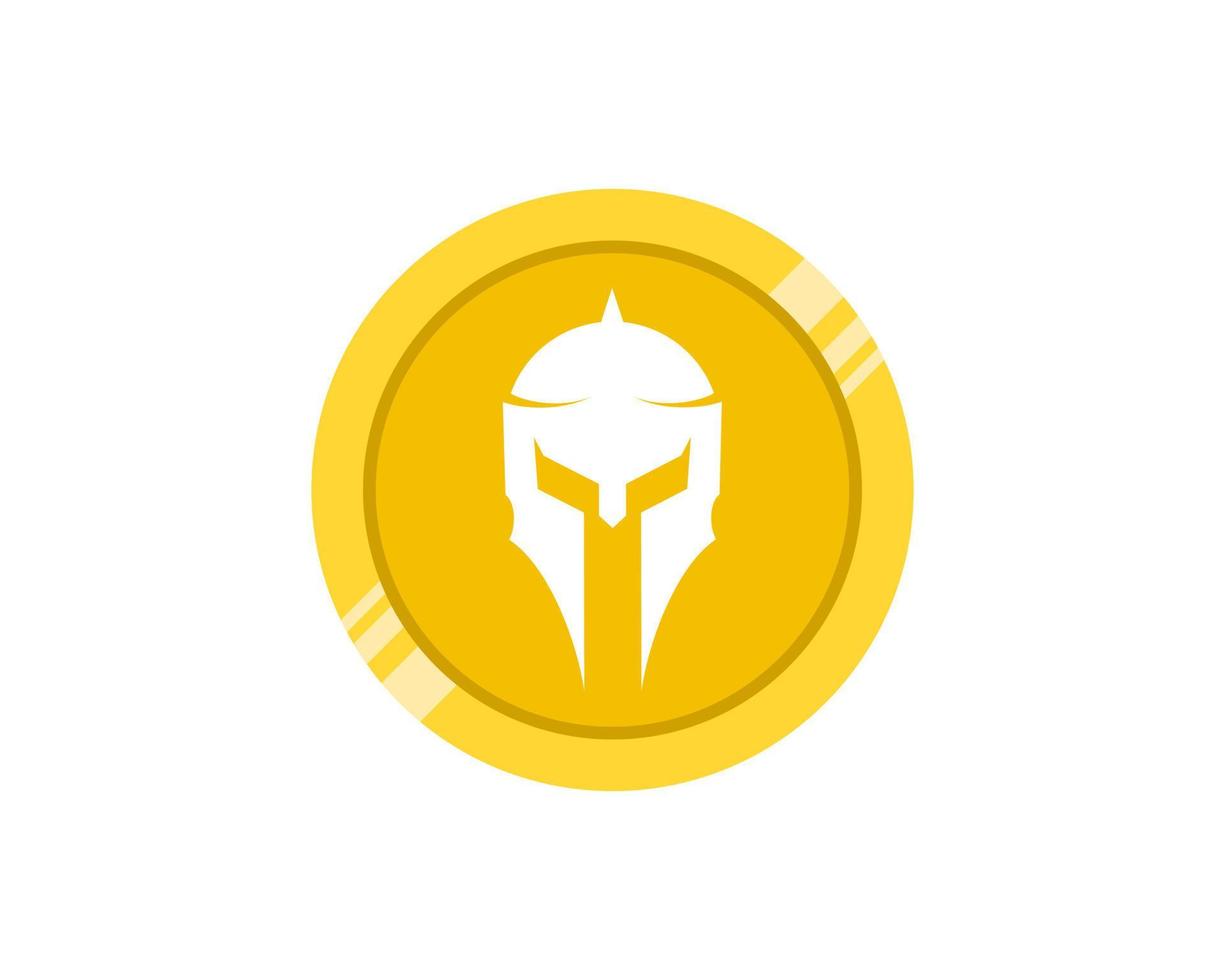 Shinning money coins with spartan helmet inside vector