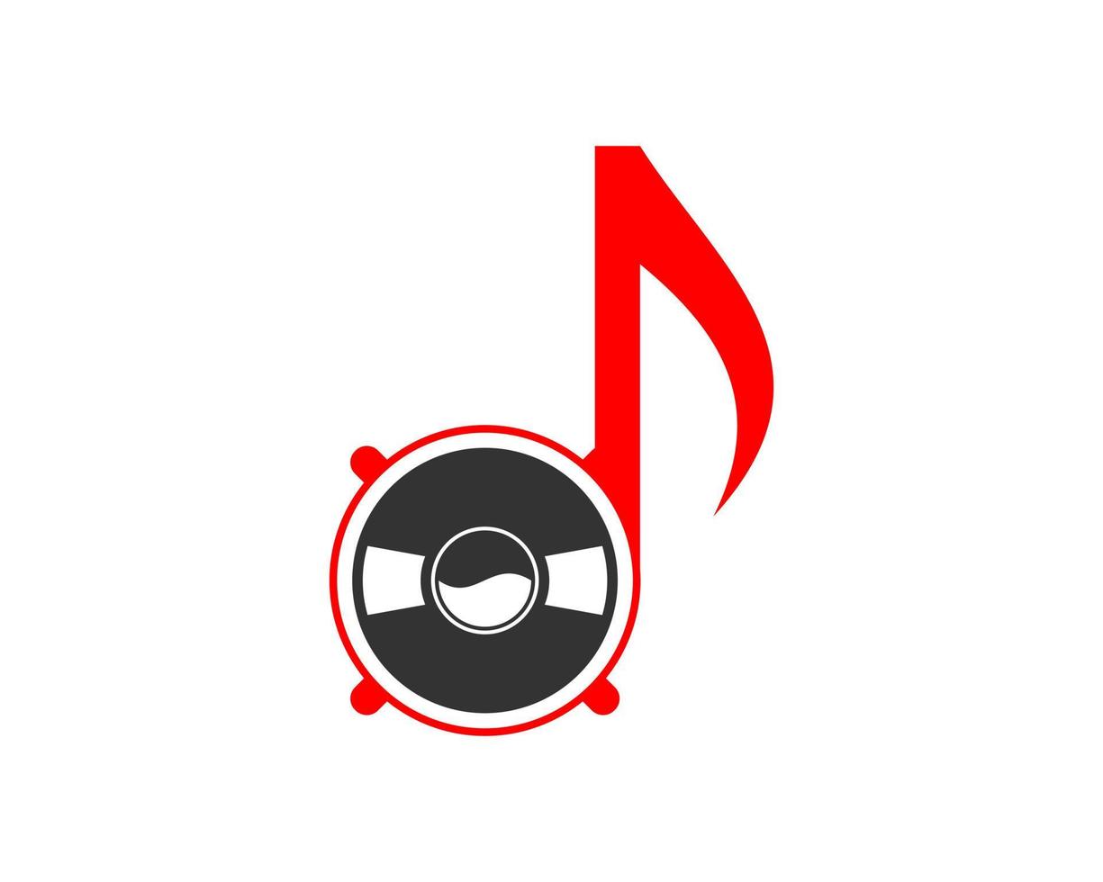 Combination music note with speaker logo vector