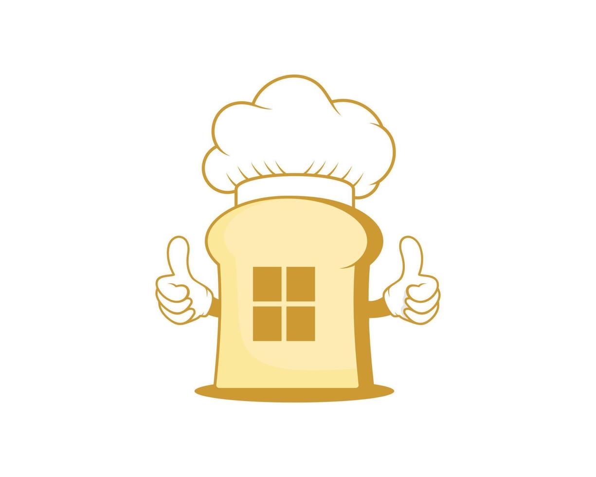 casa de panadería con gorro de cocinero vector