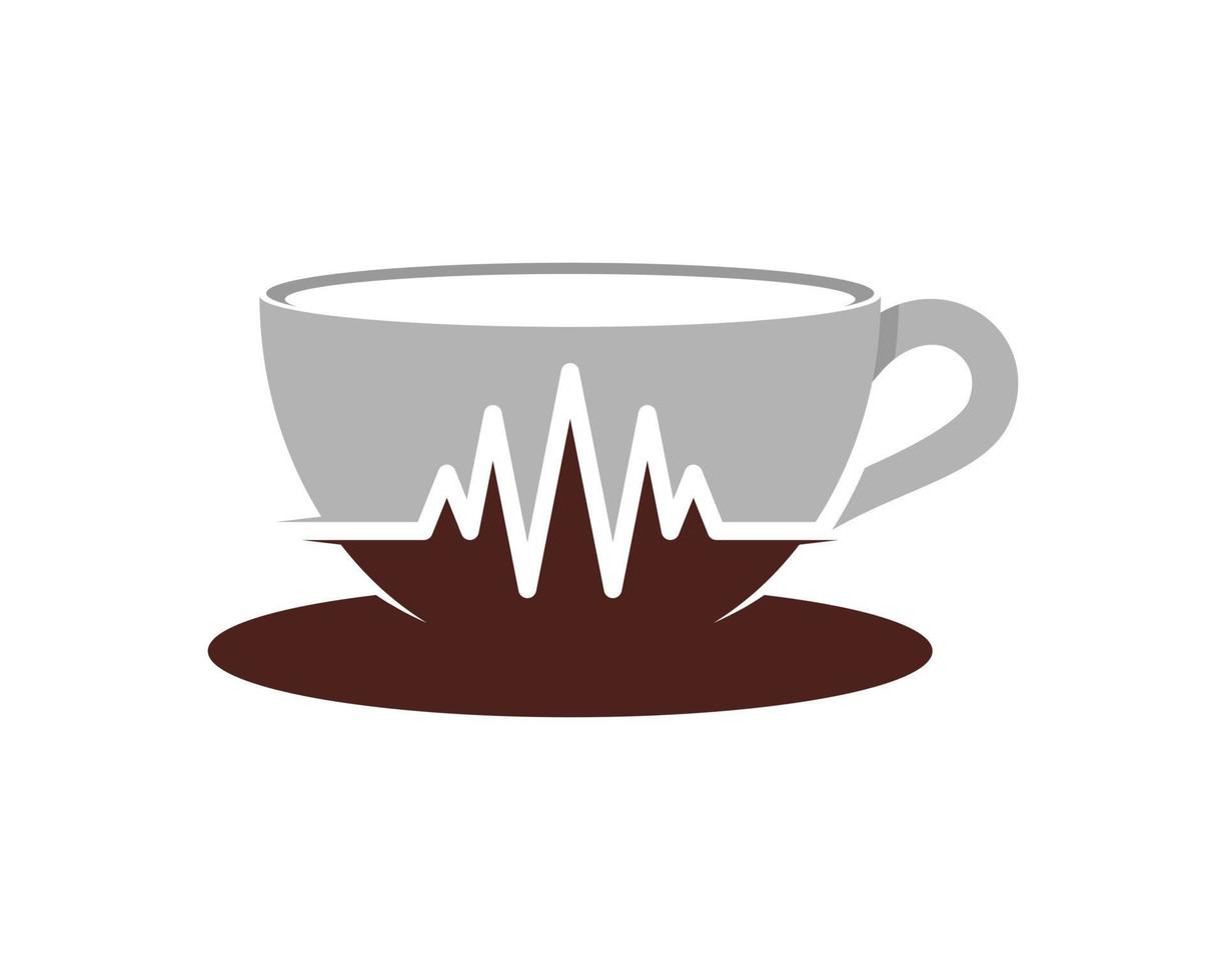 Coffee cup with heart beat inside vector