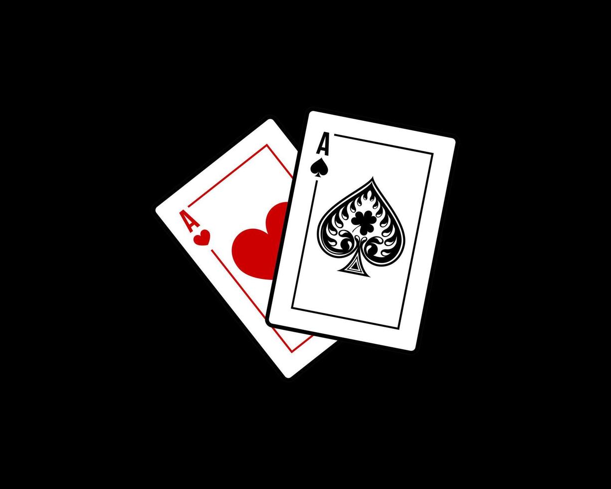Ace of spade with ace of love vector illustration