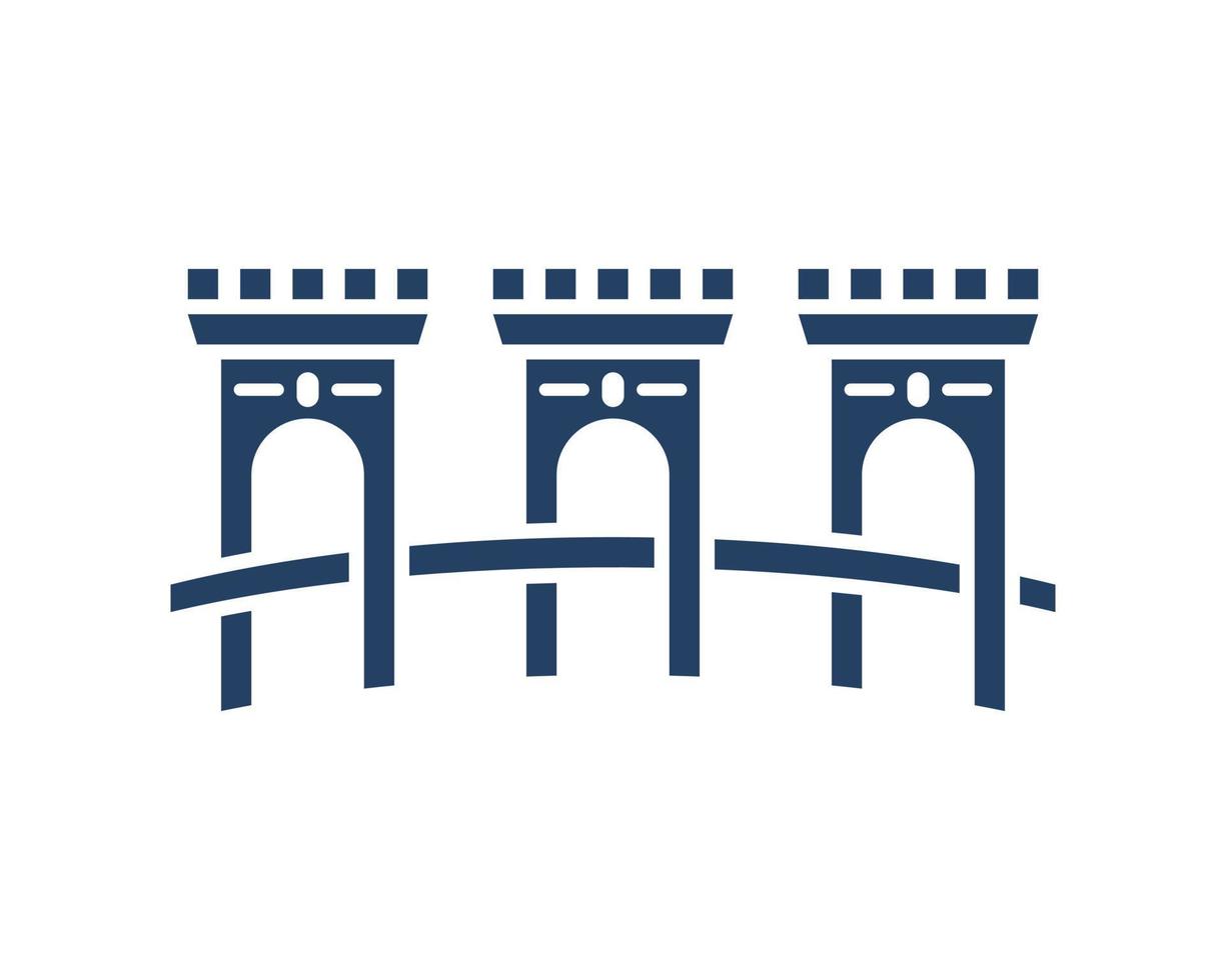 Three luxury fortress with modern bridge vector