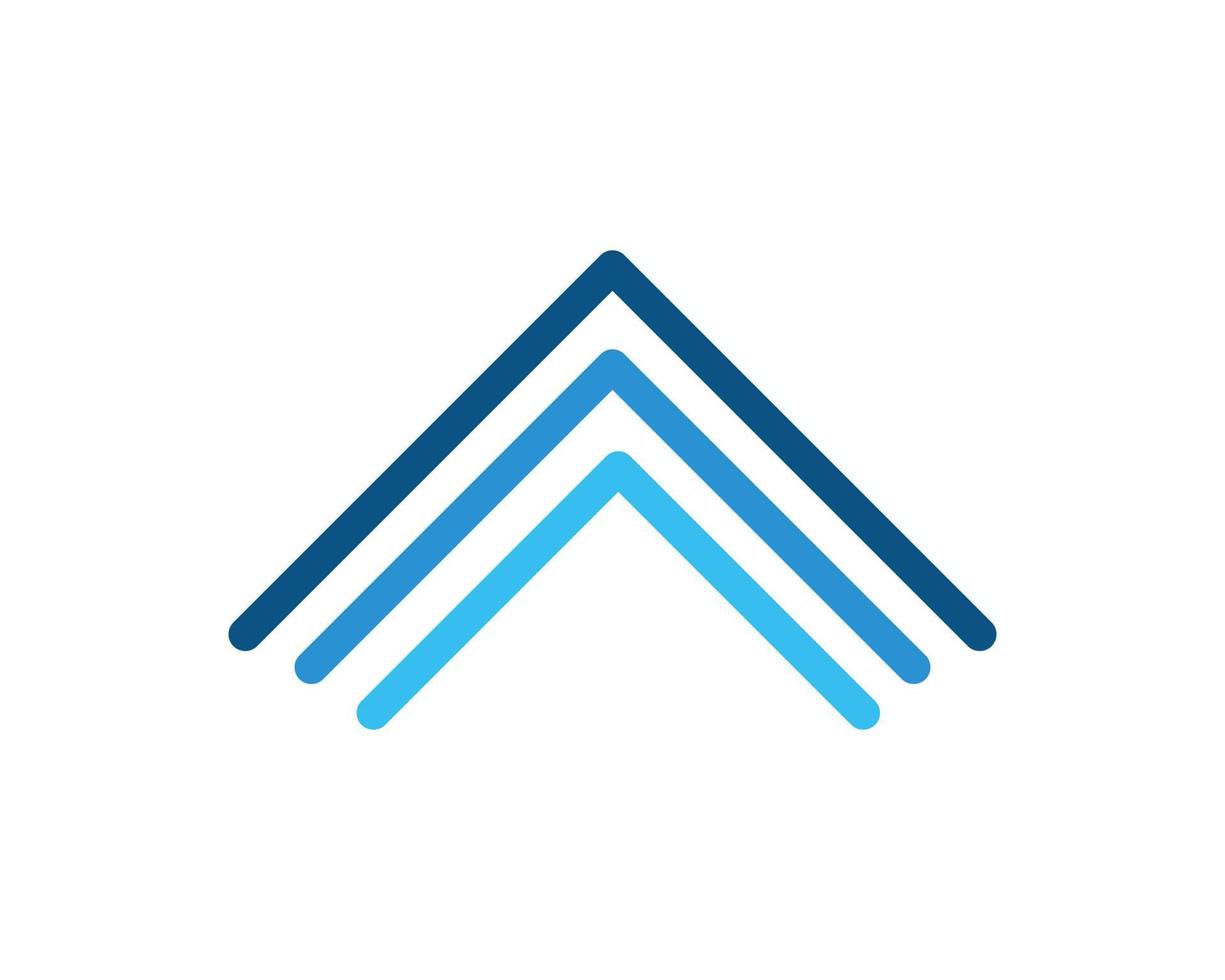 Simple abstract three mountain with blue line vector