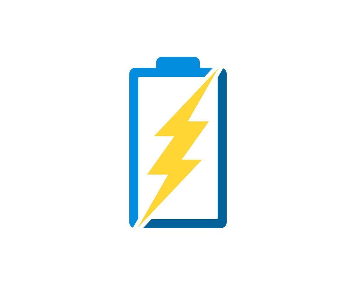 Simple electrical battery with lightning inside vector
