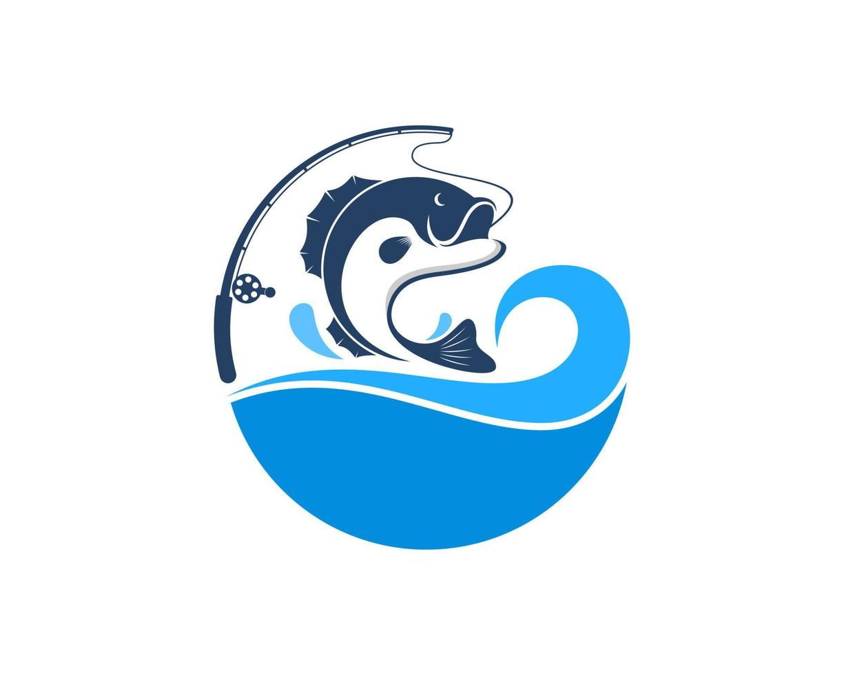 Fishing road with beach wave and jumping fish vector