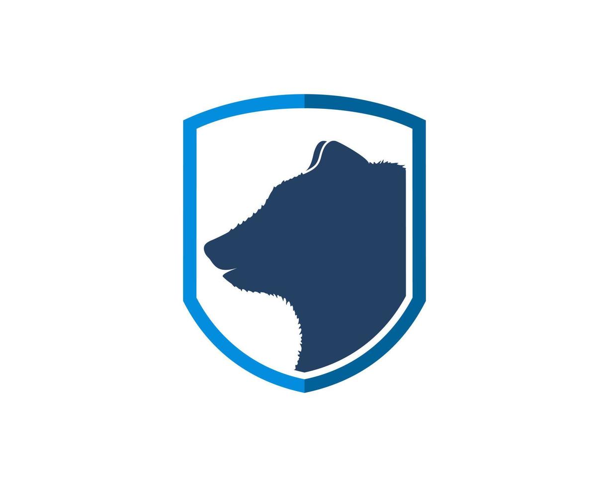Protection shield with bear inside vector