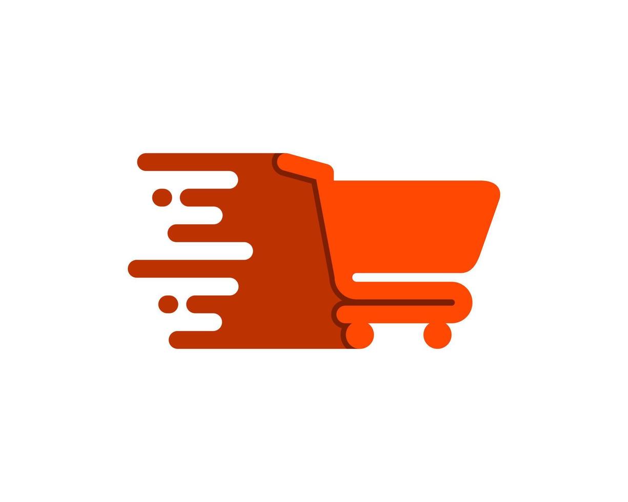 Shopping cart with fast delivery symbol vector