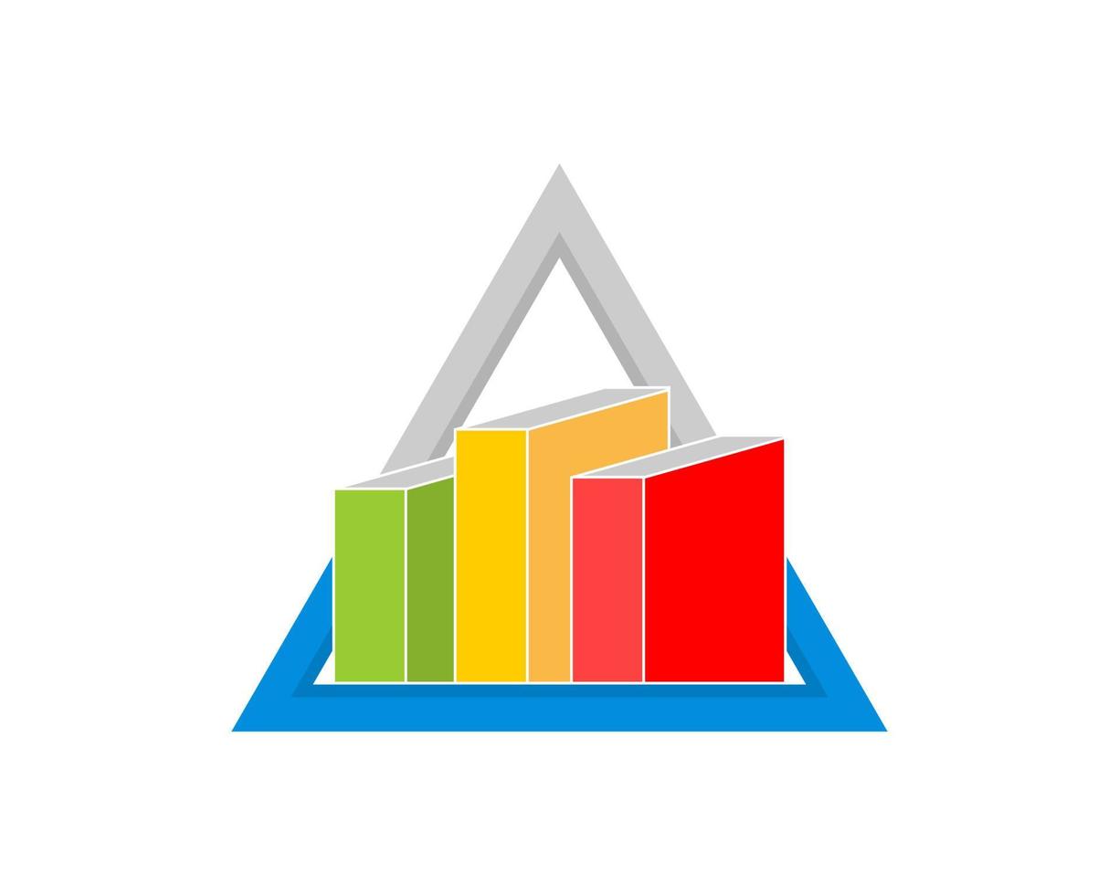 Three books inside the triangle logo vector