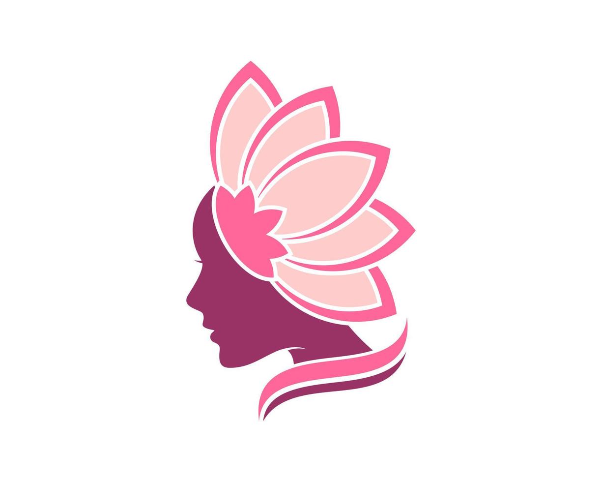 Beautiful woman with lotus crown vector