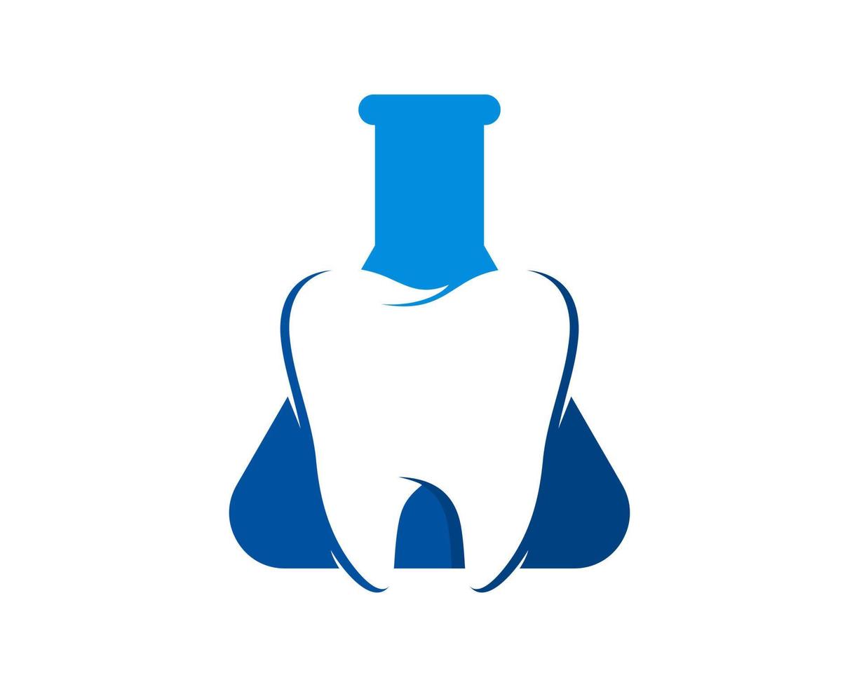 Tooth labs research with test tube logo vector