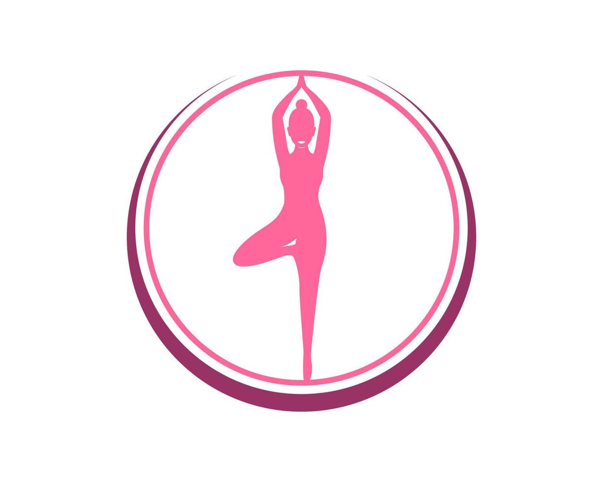 Woman ballerina in the circle vector