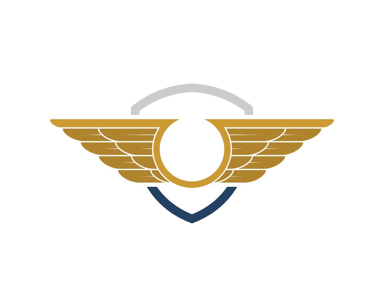 Simple shield with abstract spread wings vector