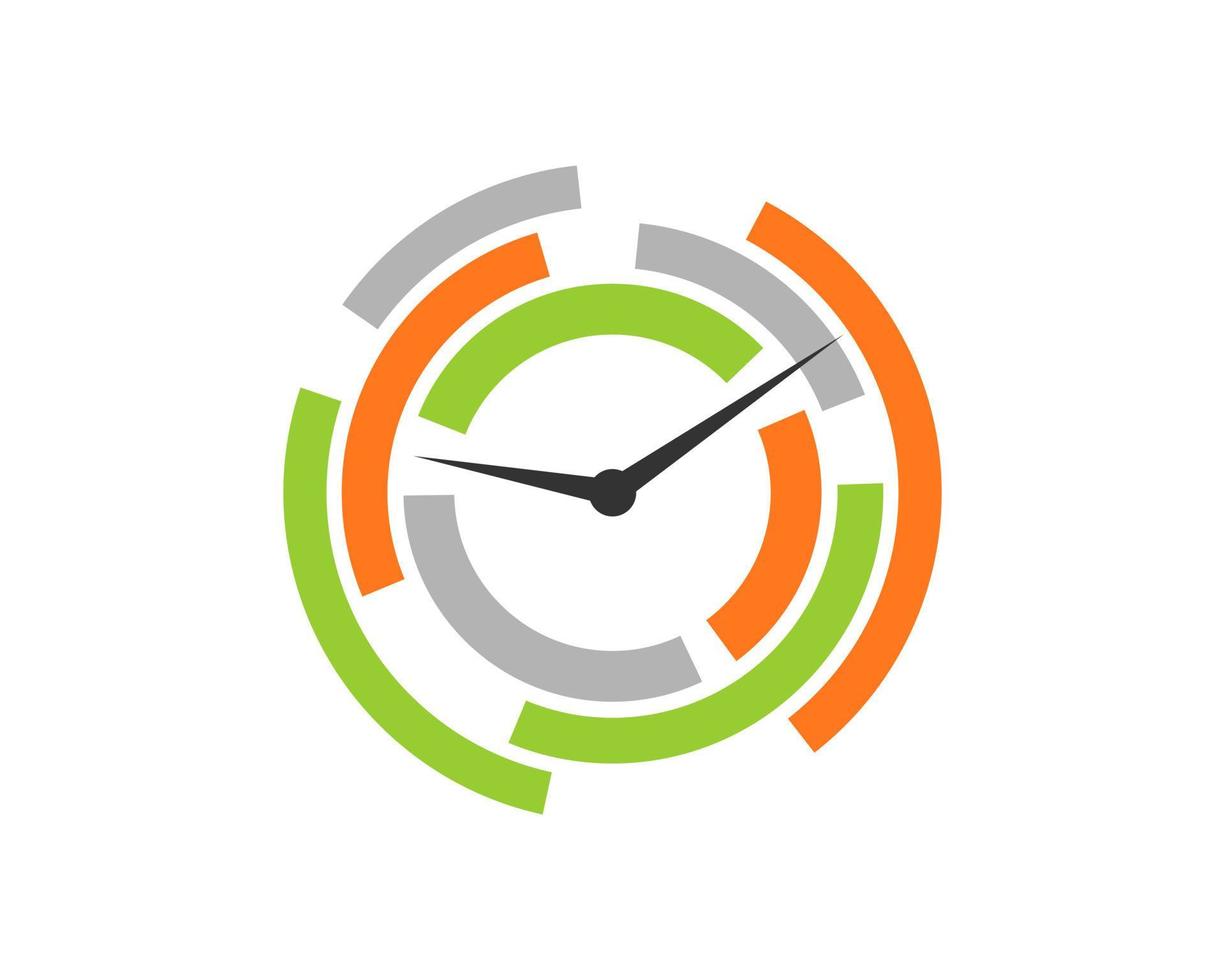 Clock with circular lens line vector