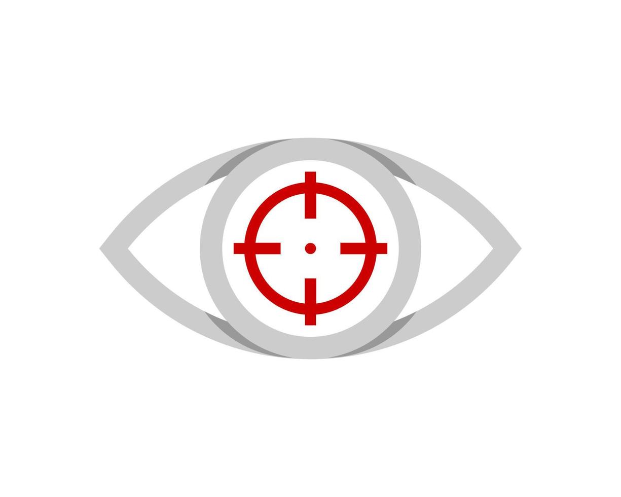 Eye shape with sniper symbol inside vector