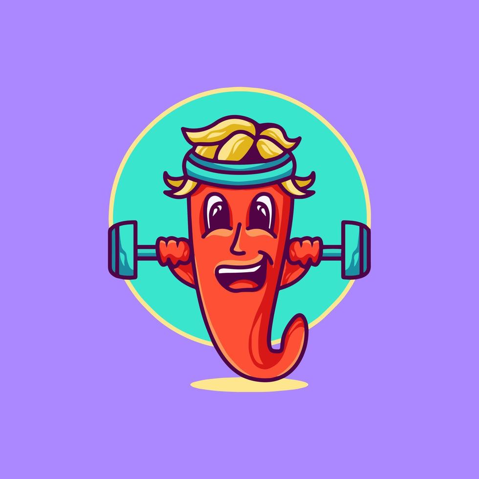 Chili Gym Character vector