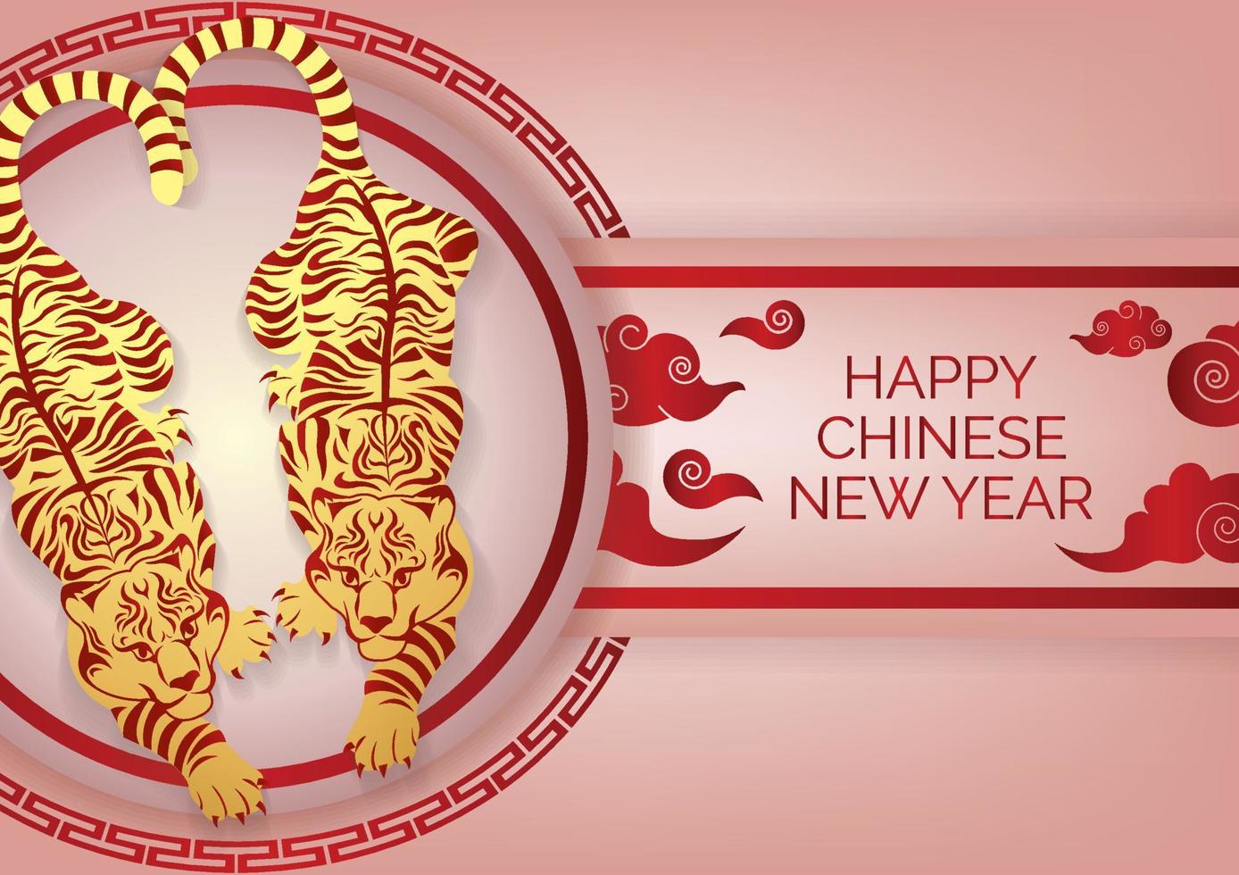 tiger year 2022 banner asian art design vector