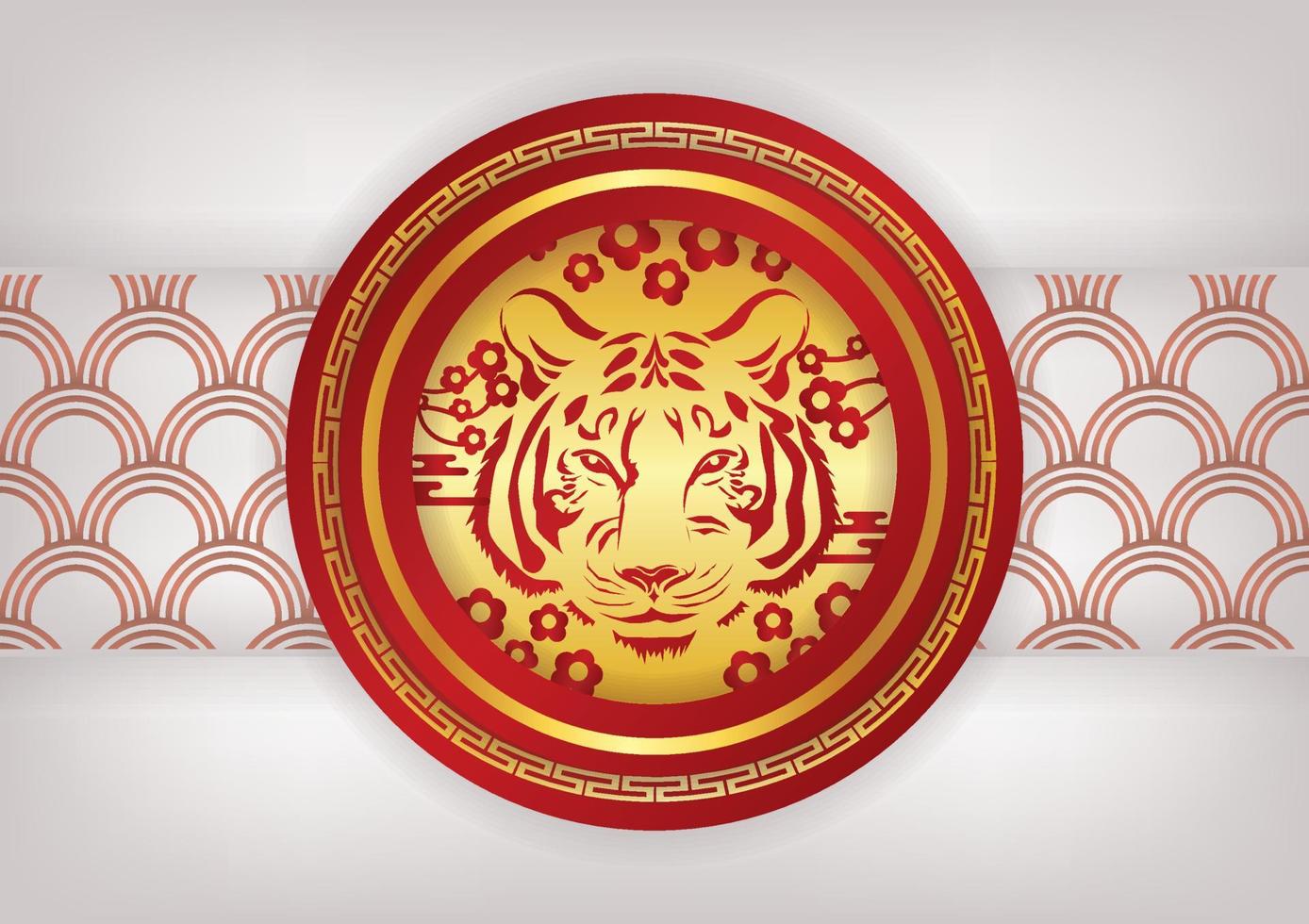 año nuevo chino año del tigre 2022 banner art design vector