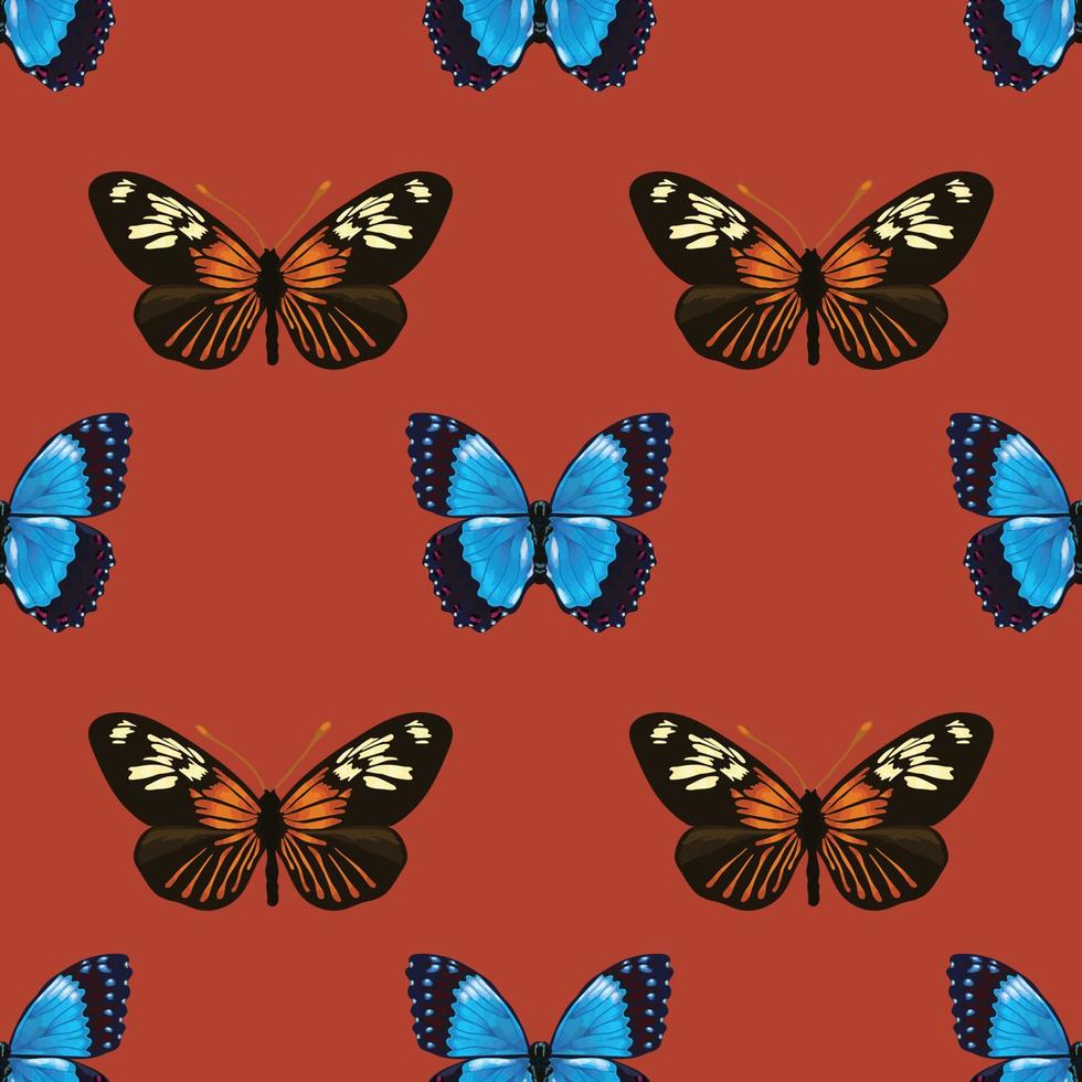 coloridas flores y mariposas vector de patrones sin fisuras