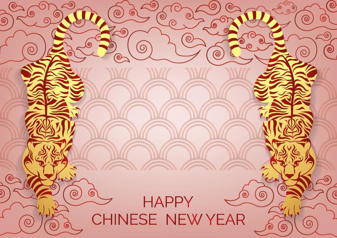año del tigre 2022 diseño de arte de banner de año nuevo chino vector