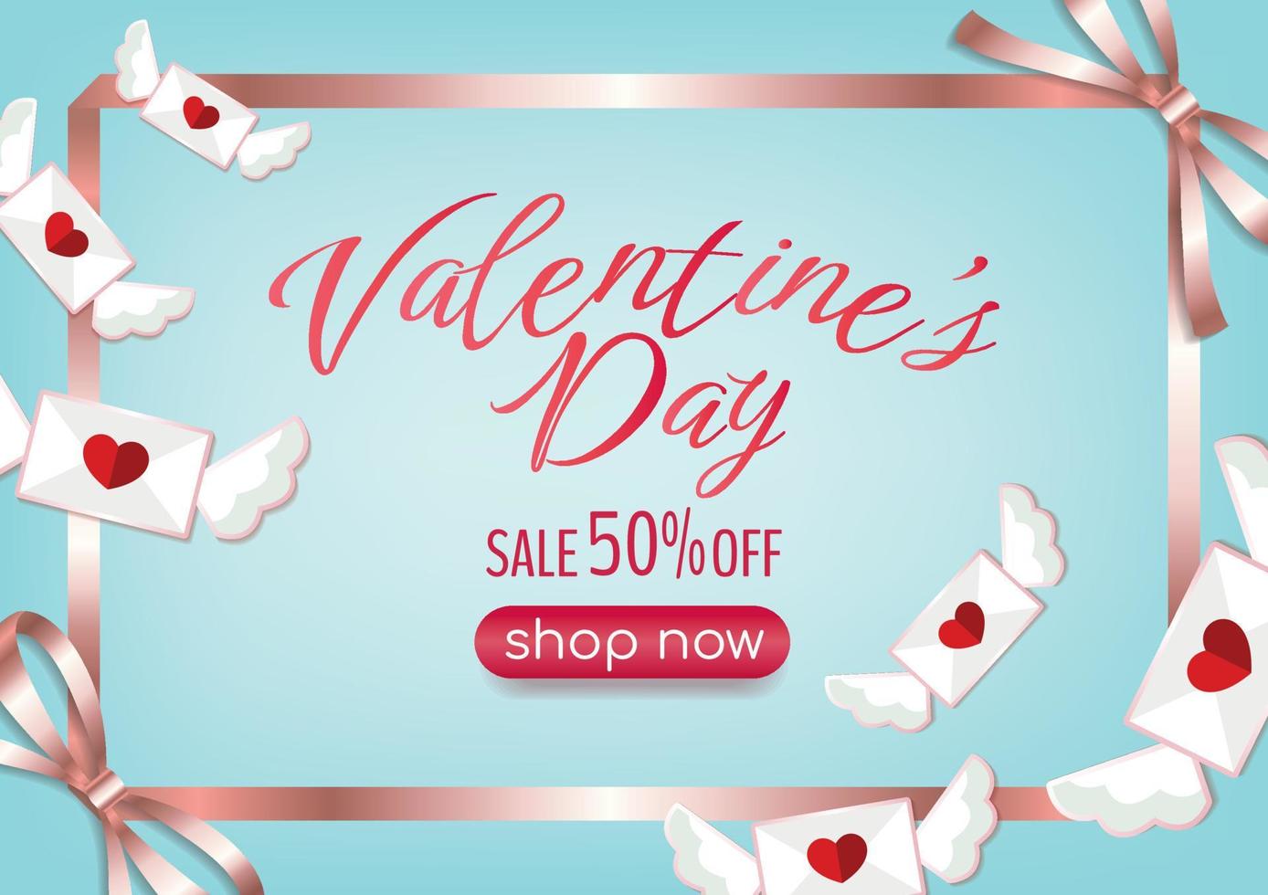 valentine's day sale promotion art banner vector