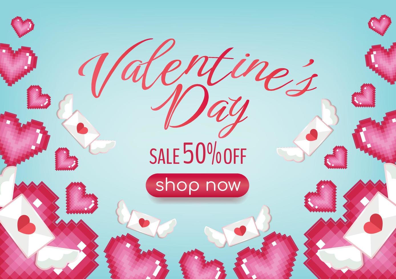 valentine's day sale promotion banner vector