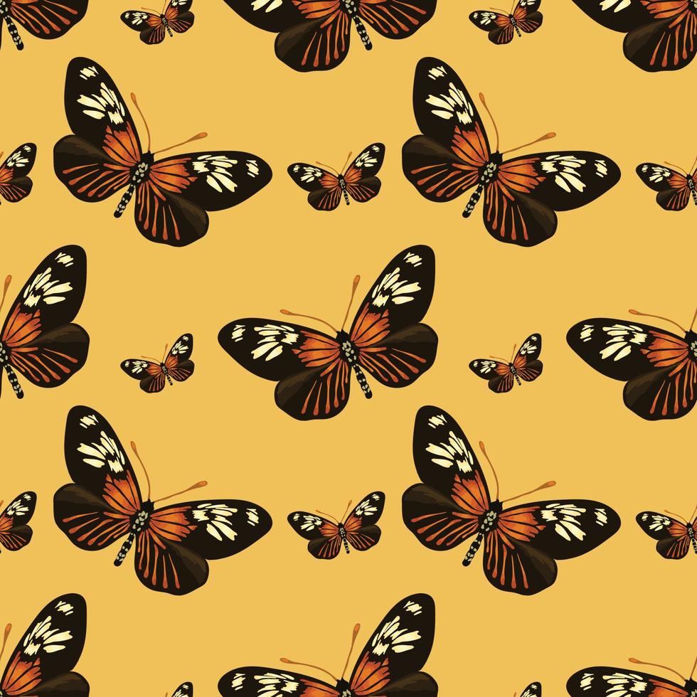 florals and butterflies seamless vector vintage design