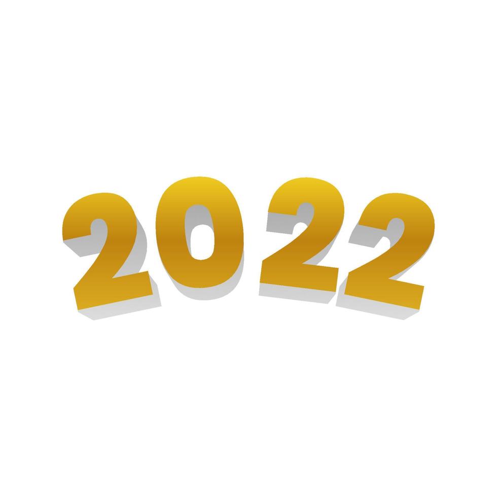 3d numbers 2022. Modern 3d graphic geometric background vector