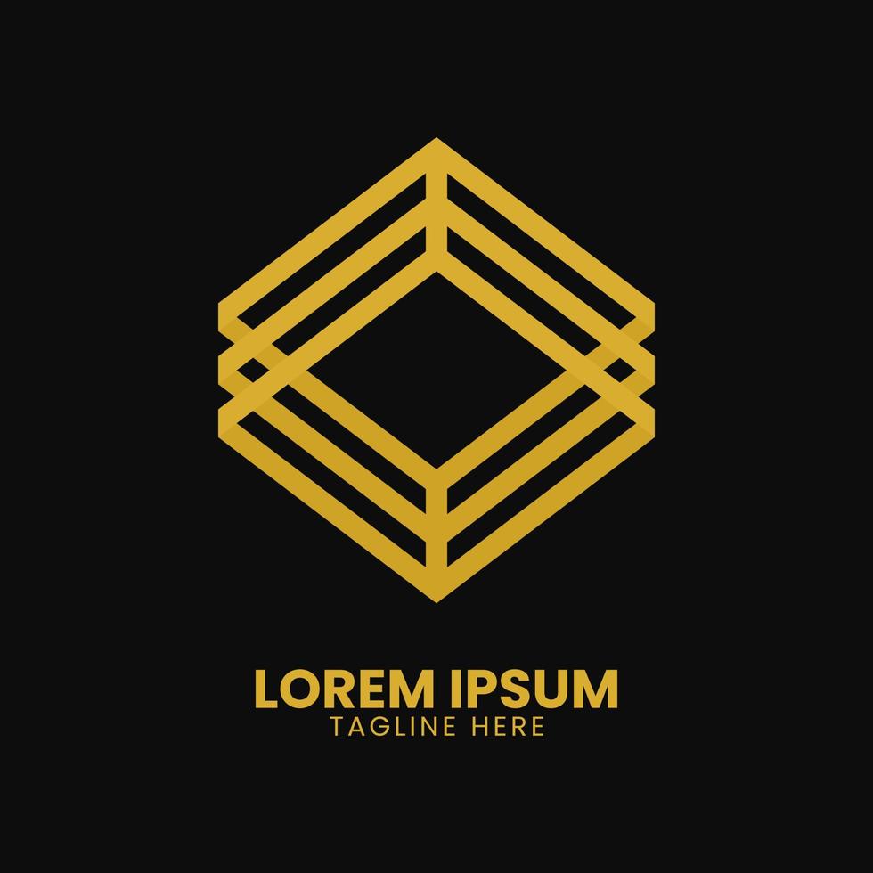 Infinity Luxury Logo abstract shape design vector template. Infinite Square Rhombus looped symbol Logotype concept icon.