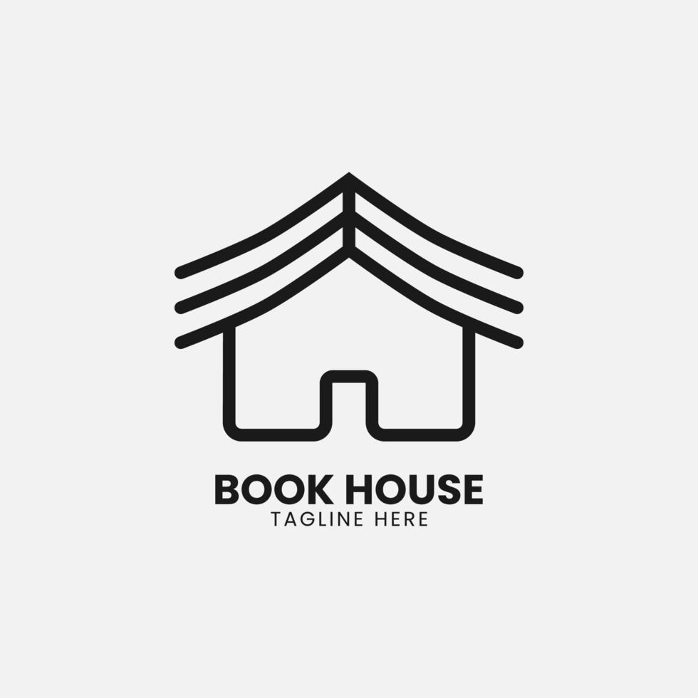 Book house and abstract logo concept for the company, corporate, foundation, business, library, startup, and enterprise. vector