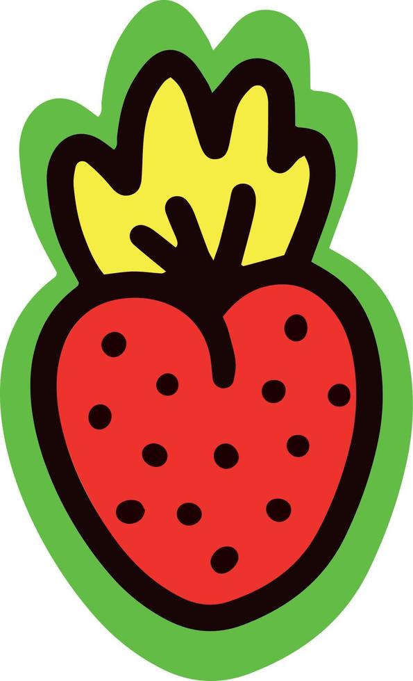 Strawberry sticker on a white background. Vector illustration