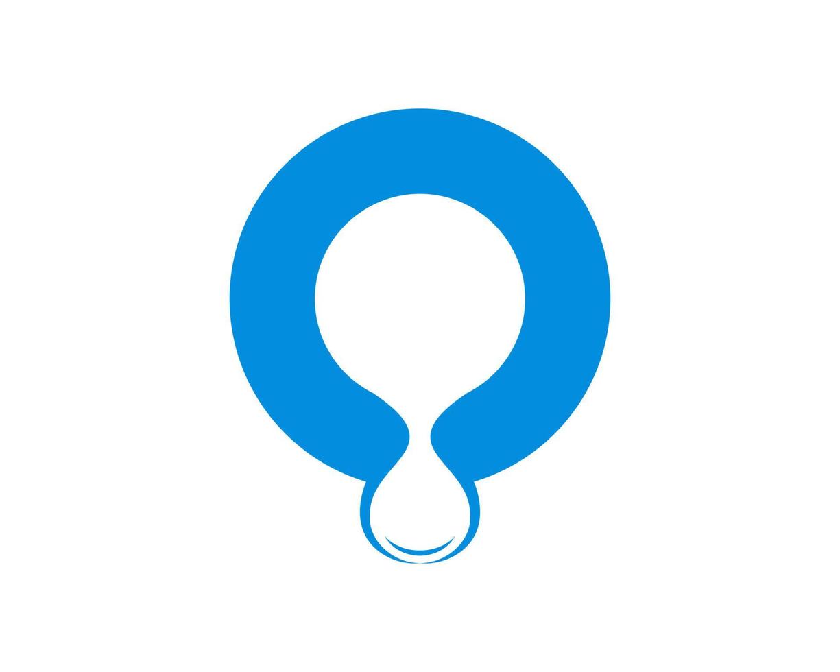 Circle O letter initial with water drop vector