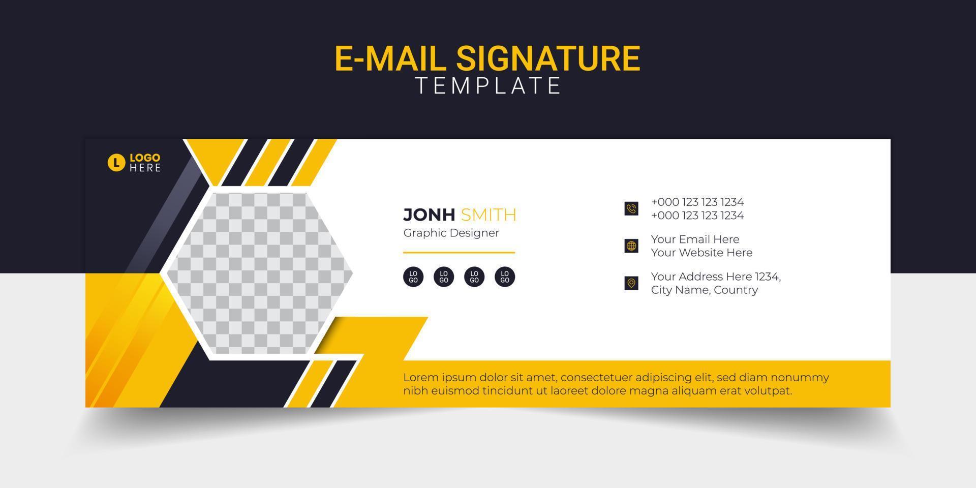 Modern email signature business creative footer template design. vector