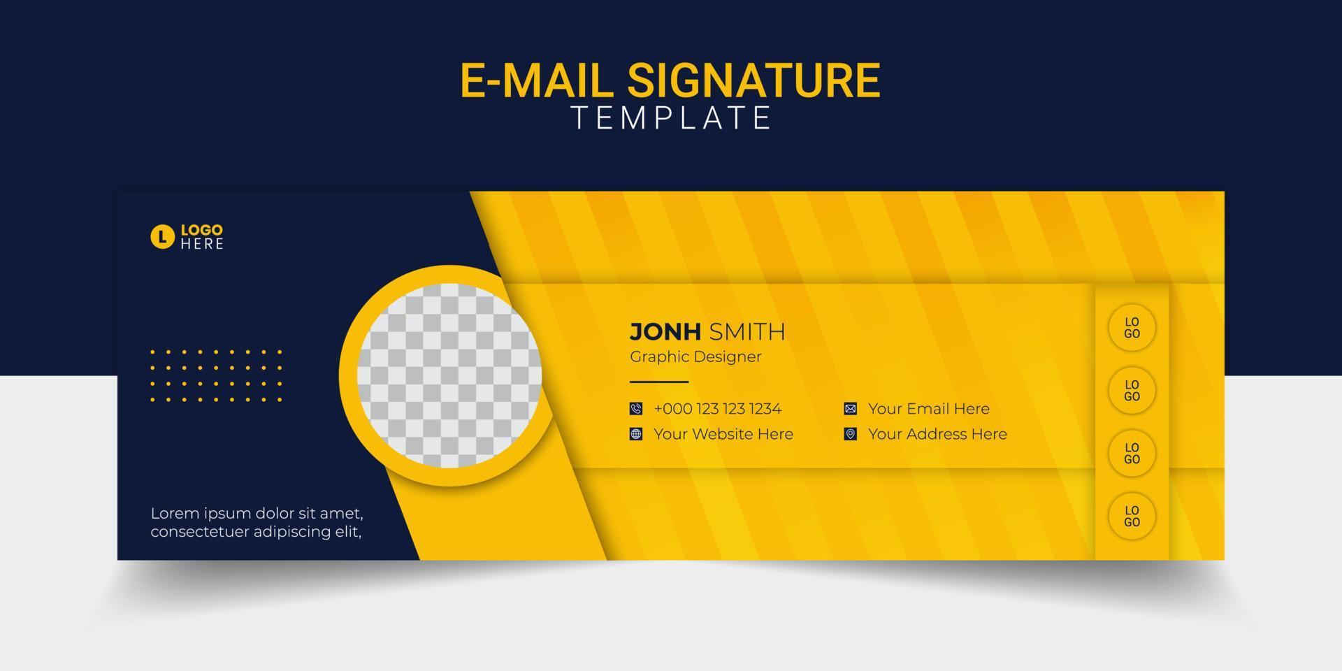 Modern email signature business creative footer template design. vector