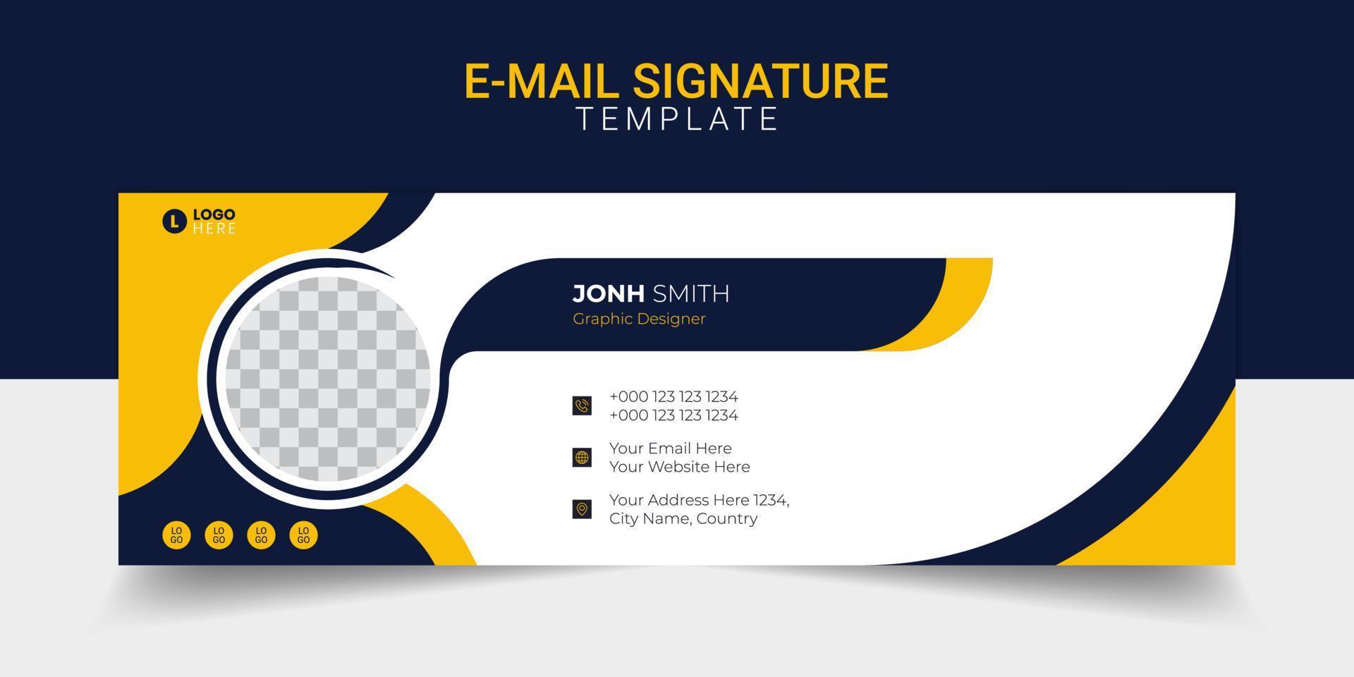 Email signature modern creative business footer template design. vector