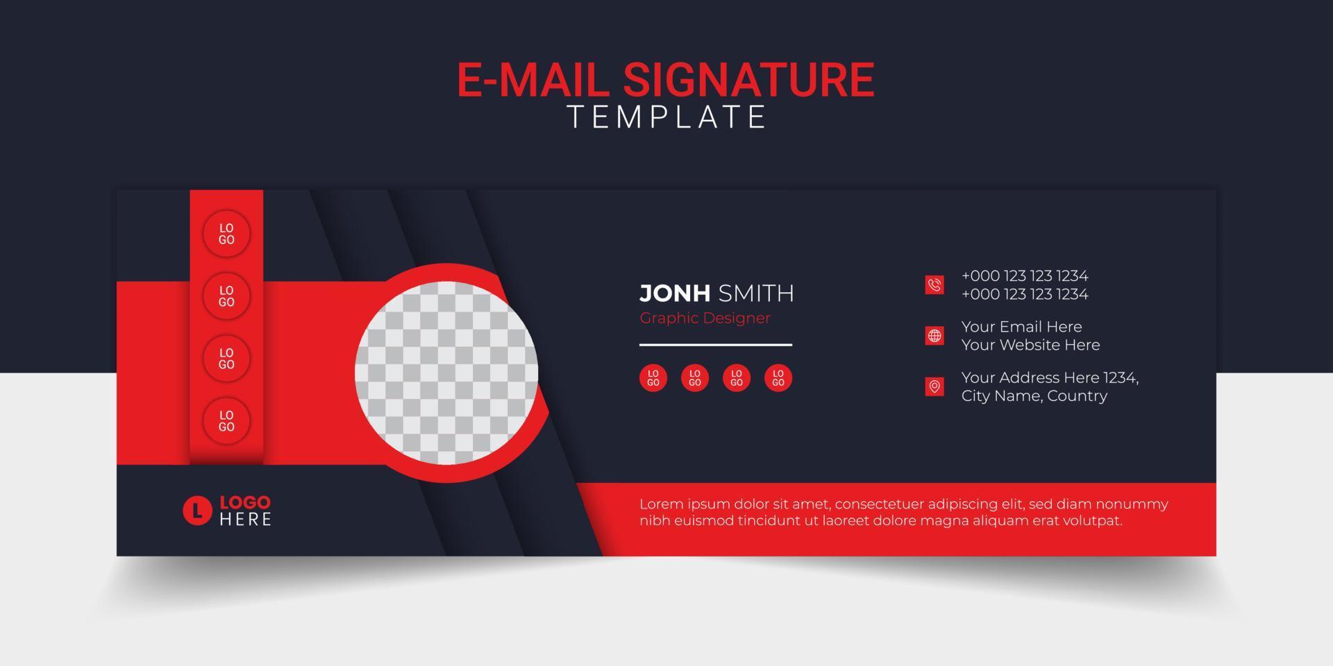 Modern business email signature footer creative template design. vector