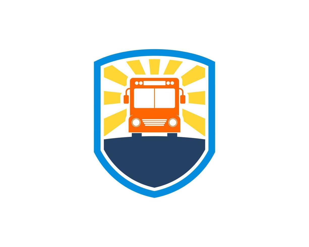 Protection shield with shinning bus inside vector