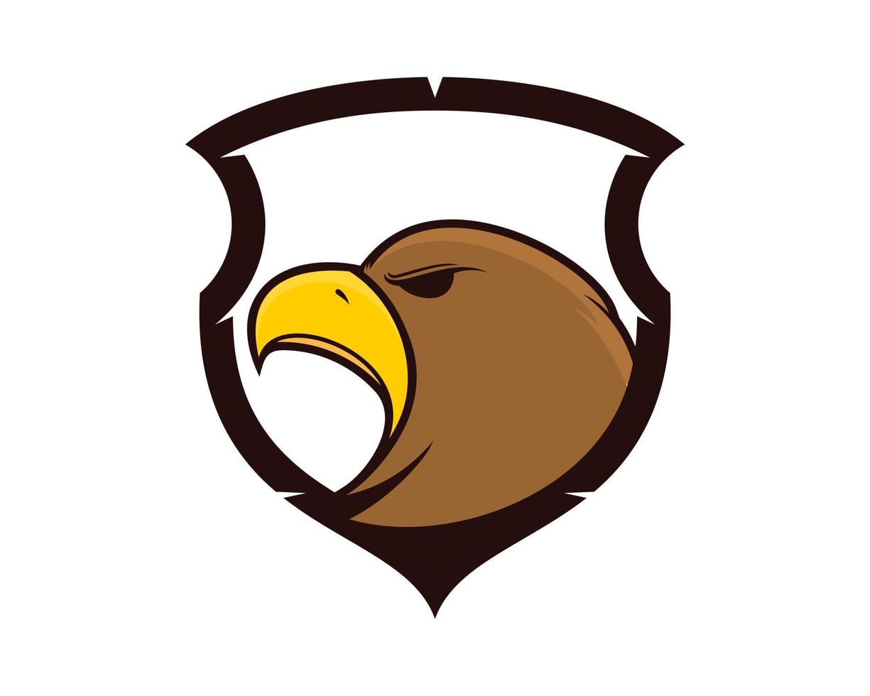 Eagle head in with shield vector