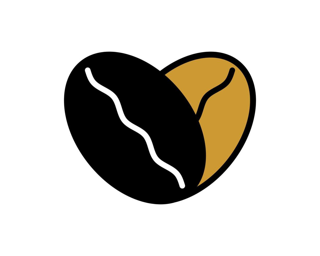 Coffee beans form a love shape vector