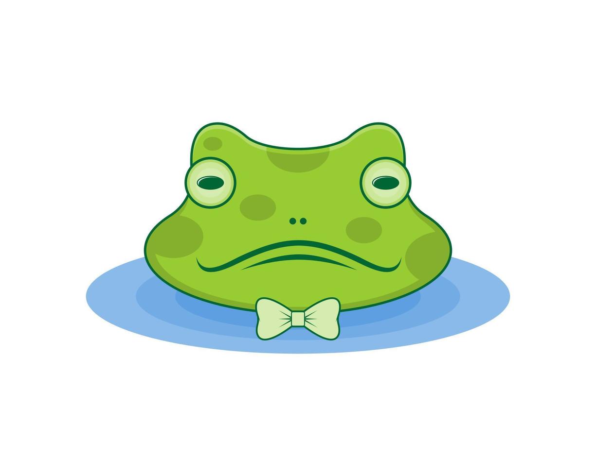 Frog head with butterfly tie vector