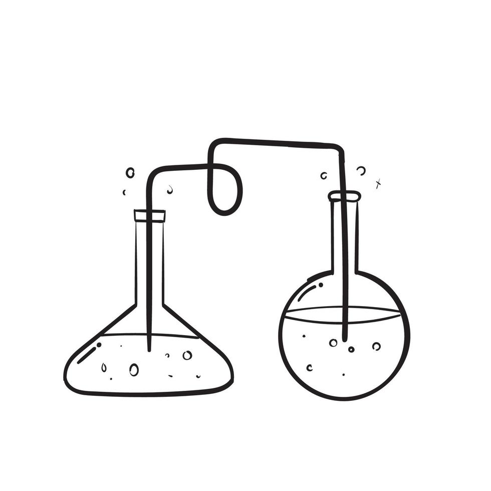 dibujado a mano doodle vector de ilustración de equipo de laboratorio aislado