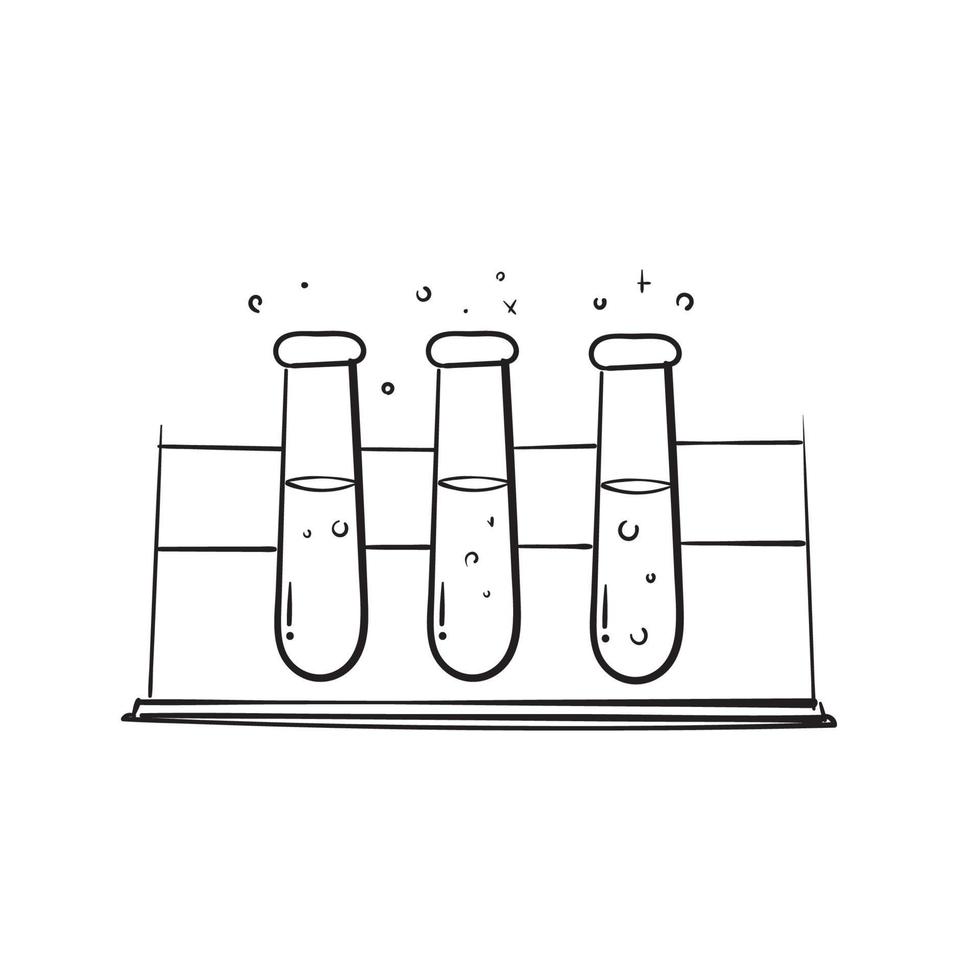 dibujado a mano doodle vector de ilustración de equipo de laboratorio aislado