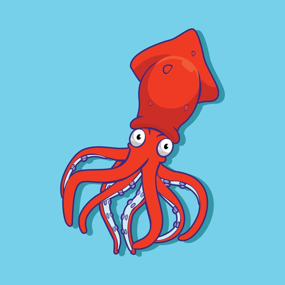 Cute octopus cartoon vector icon illustration. animal nature icon concept isolated