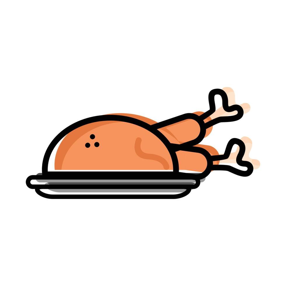 pollo asado de dibujos animados vector