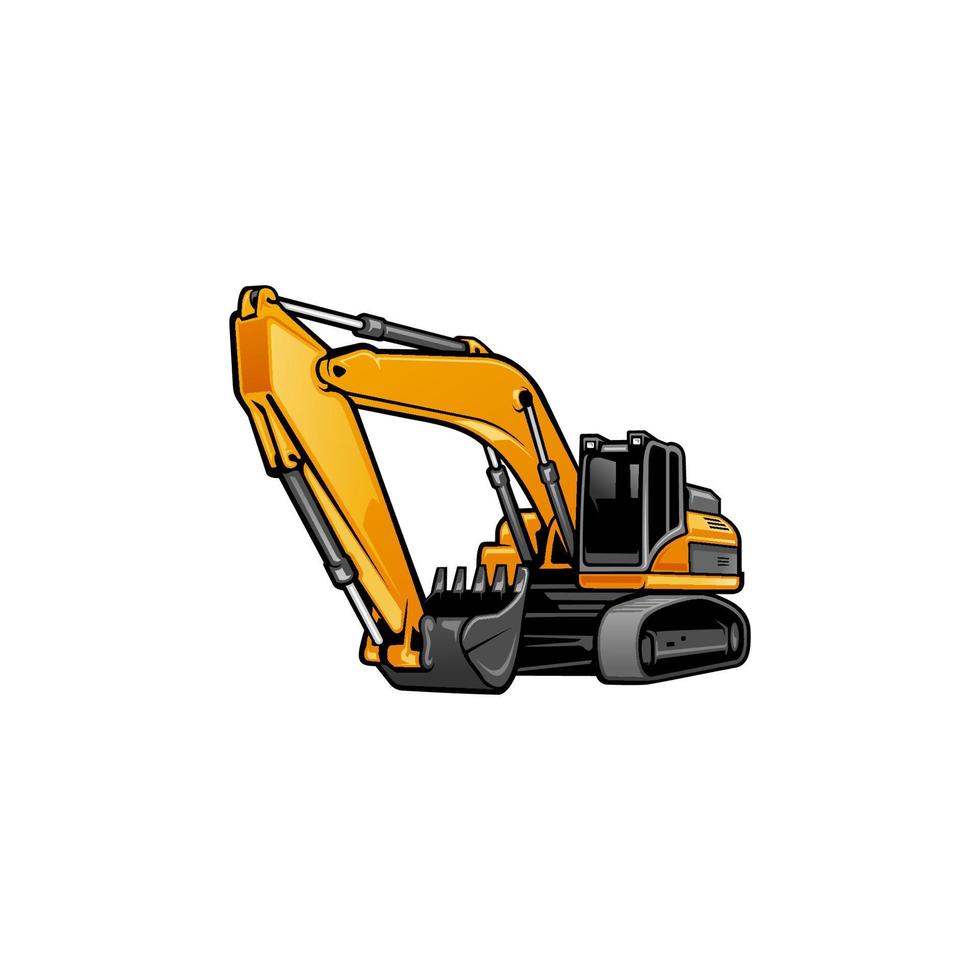 excavator illustration vector