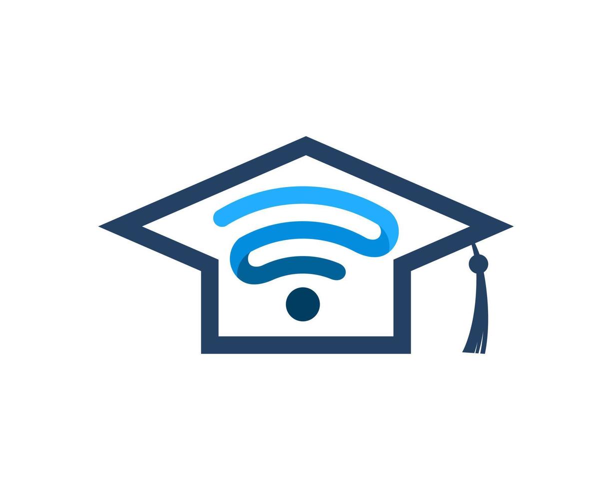Simple graduation hat with WIFI symbol inside 4996910 Vector Art at