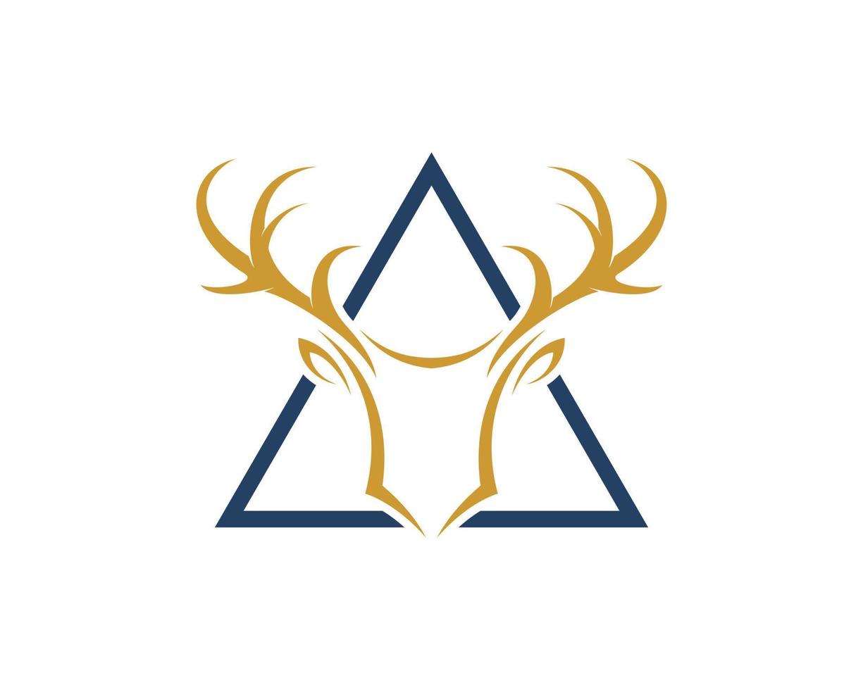 Triangle shape with abstract deer head inside vector