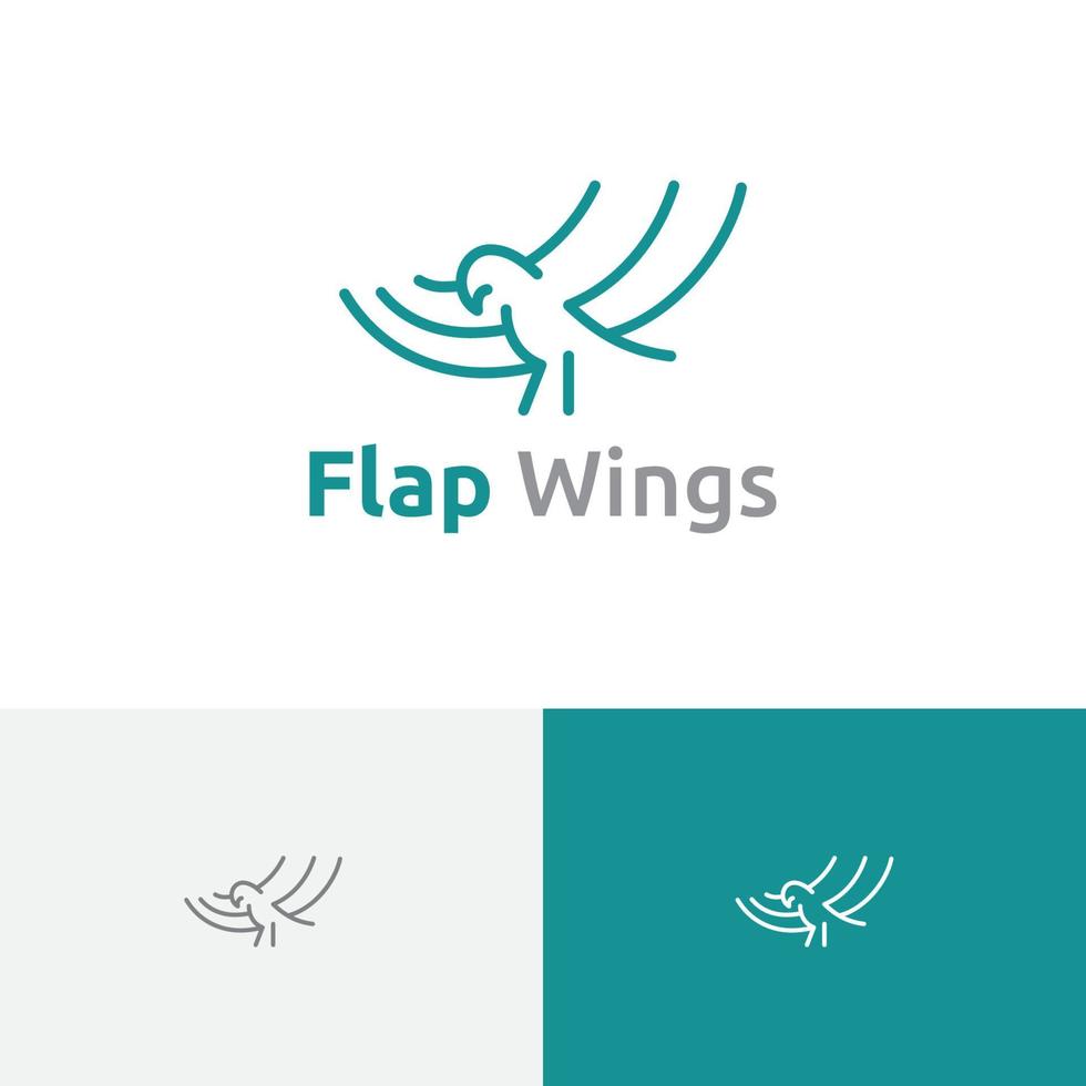 Flap Wings Nature Hawk Eagle Falcon Bird Monoline Logo Template vector