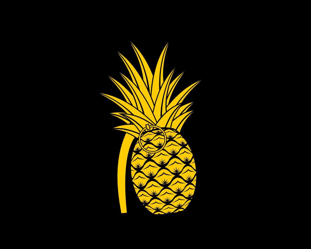 Yellow pineapple grenade vector