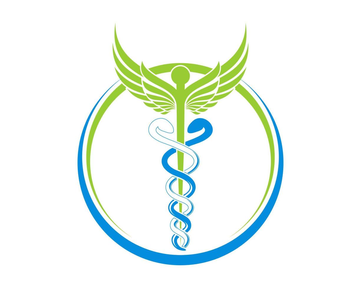 Healthy caduceus inside the circle vector