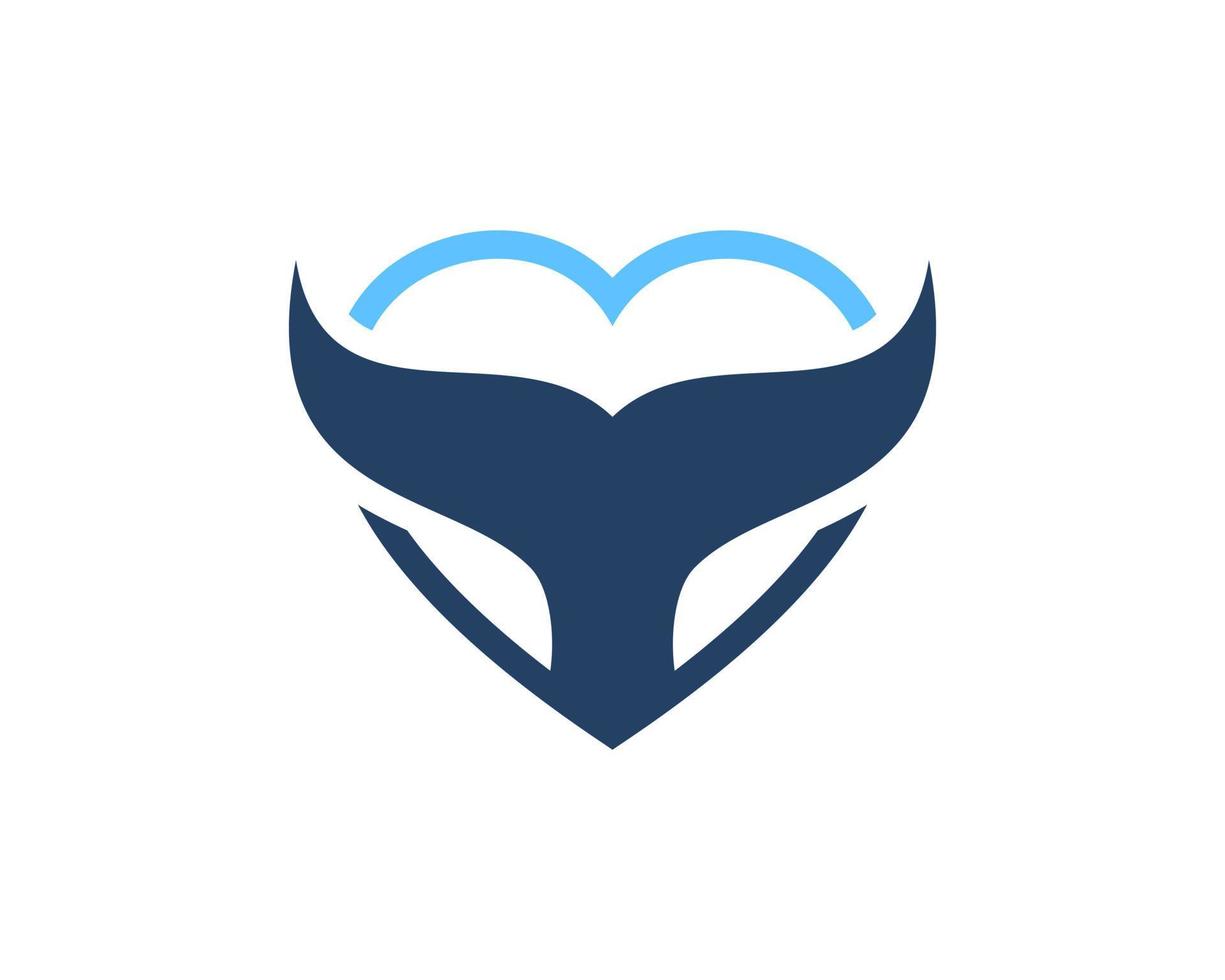 Simple love shape with whale tail inside vector